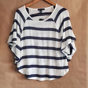 INC striped cropped thin sweater